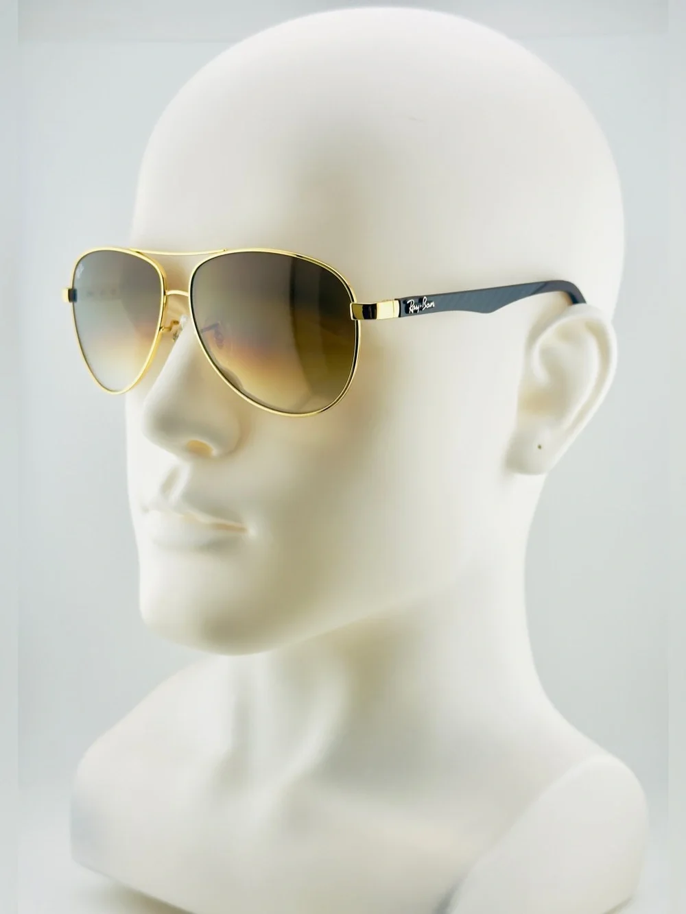 Ray-Ban Scuderia Ferrari Sunglasses RB8313M Gold Frame Brown Gradient Lenses New